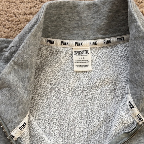 Victorias Secret PINK Gray Quarter-Zip Sweater - Picture 2 of 4